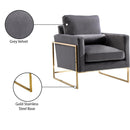 Meridian Mila Grey Velvet Chair IMAGE 8
