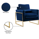 Meridian Mila Navy Velvet Chair IMAGE 8