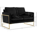 Meridian Mila Black Velvet Loveseat IMAGE 7