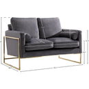 Meridian Mila Grey Velvet Loveseat IMAGE 7