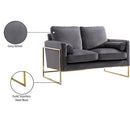 Meridian Mila Grey Velvet Loveseat IMAGE 8