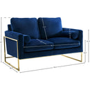 Meridian Mila Navy Velvet Loveseat IMAGE 7