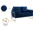 Meridian Mila Navy Velvet Loveseat IMAGE 8