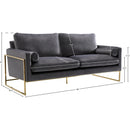 Meridian Mila Grey Velvet Sofa IMAGE 7