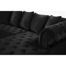 Meridian Presley Black Velvet 3 pc Sectional IMAGE 18