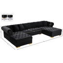 Meridian Presley Black Velvet 3 pc Sectional IMAGE 19