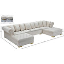 Meridian Presley Cream Velvet 3 pc Sectional IMAGE 19