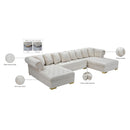 Meridian Presley Cream Velvet 3 pc Sectional IMAGE 20