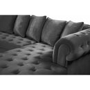Meridian Presley Grey Velvet 3 pc Sectional IMAGE 18