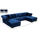 Meridian Presley Navy Velvet 3 pc Sectional IMAGE 19