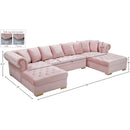 Meridian Presley Pink Velvet 3 pc Sectional IMAGE 19