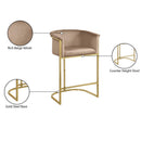 Meridian Donatella Beige Velvet Stool IMAGE 6