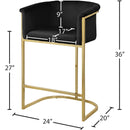 Meridian Donatella Black Velvet Stool IMAGE 5