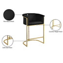 Meridian Donatella Black Velvet Stool IMAGE 6