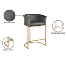 Meridian Donatella Grey Velvet Stool IMAGE 6