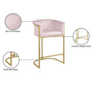 Meridian Donatella Pink Velvet Stool IMAGE 6