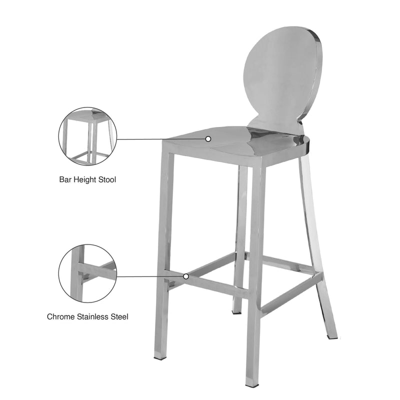 Meridian Maddox Chrome Stainless Steel Stool IMAGE 6
