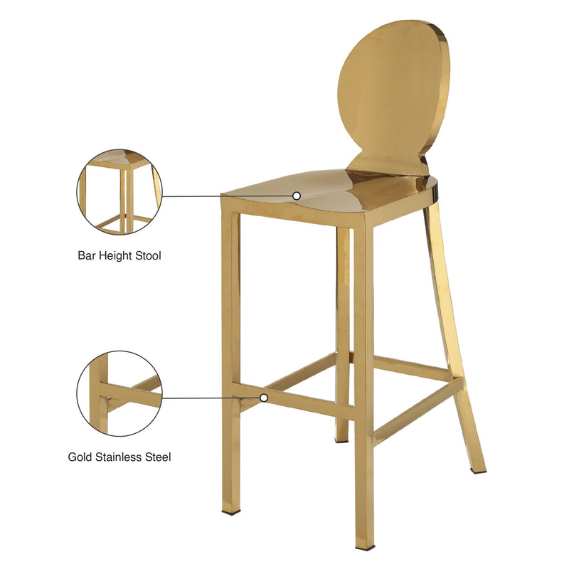 Meridian Maddox Gold Stainless Steel Stool IMAGE 6