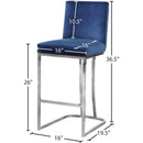 Meridian Heidi Navy Velvet Stool IMAGE 5