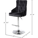 Meridian Claude Black Velvet Adjustable Stool IMAGE 6