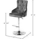 Meridian Claude Grey Velvet Adjustable Stool IMAGE 6