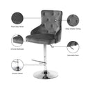 Meridian Claude Grey Velvet Adjustable Stool IMAGE 7