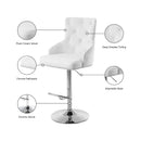 Meridian Claude White Velvet Adjustable Stool IMAGE 7
