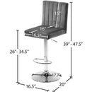 Meridian Joel Grey Velvet Adjustable Stool IMAGE 6