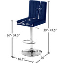Meridian Joel Navy Velvet Adjustable Stool IMAGE 6