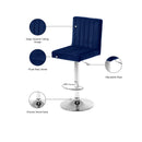 Meridian Joel Navy Velvet Adjustable Stool IMAGE 7