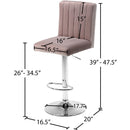 Meridian Joel Pink Velvet Adjustable Stool IMAGE 6