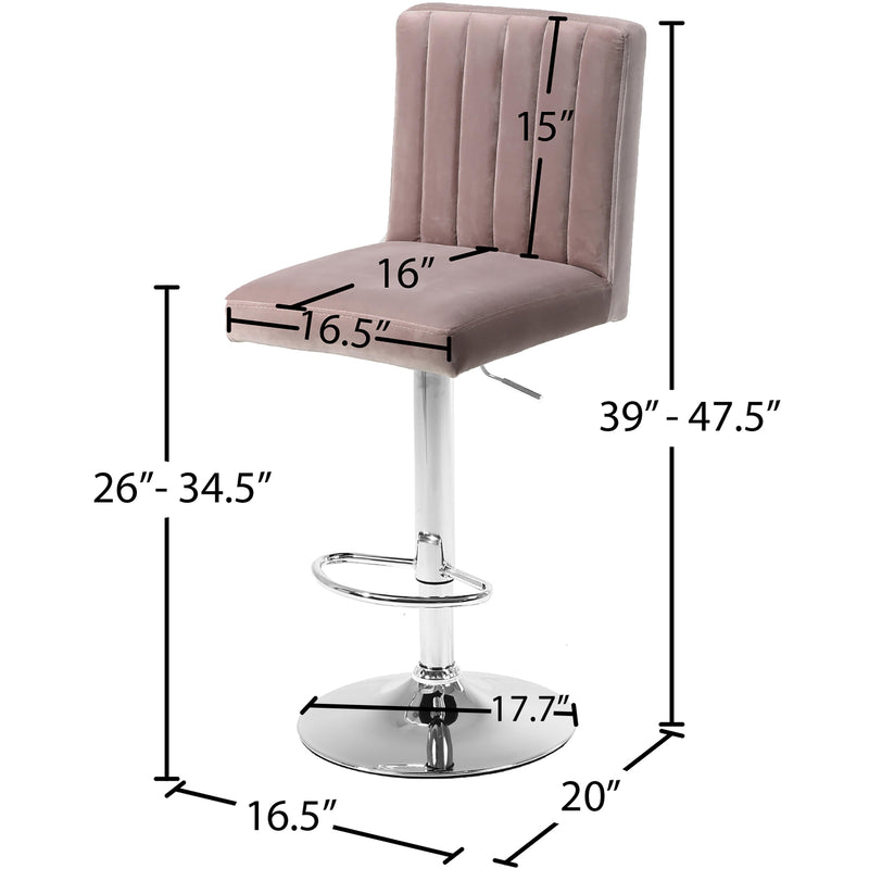 Meridian Joel Pink Velvet Adjustable Stool IMAGE 6