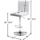 Meridian Joel White Velvet Adjustable Stool IMAGE 6