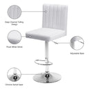 Meridian Joel White Velvet Adjustable Stool IMAGE 7