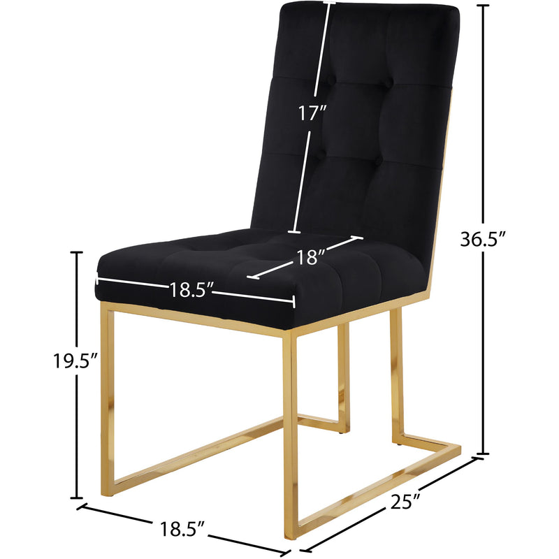 Meridian Pierre Black Velvet Dining Chair IMAGE 5