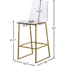 Meridian Lumen Gold Metal/Lucite Polycarbonate Stool IMAGE 5