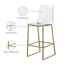 Meridian Lumen Gold Metal/Lucite Polycarbonate Stool IMAGE 6