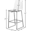 Meridian Lumen Chrome Metal/Lucite Polycarbonate Stool IMAGE 5
