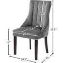 Meridian Oxford Grey Velvet Dining Chair IMAGE 5