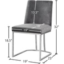 Meridian Heidi Grey Velvet Dining Chair IMAGE 5