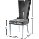 Meridian Serafina Grey Velvet Dining Chair IMAGE 5
