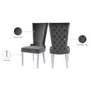 Meridian Serafina Grey Velvet Dining Chair IMAGE 6