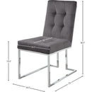 Meridian Alexis Grey Velvet Dining Chair IMAGE 5