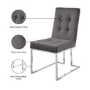 Meridian Alexis Grey Velvet Dining Chair IMAGE 6