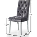 Meridian Juno Grey Velvet Dining Chair IMAGE 4