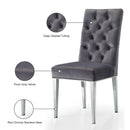 Meridian Juno Grey Velvet Dining Chair IMAGE 5