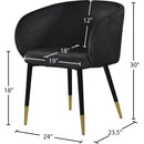Meridian Louise Black Velvet Dining Chair IMAGE 7