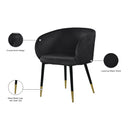 Meridian Louise Black Velvet Dining Chair IMAGE 8