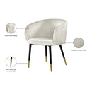 Meridian Louise Cream Velvet Dining Chair IMAGE 8
