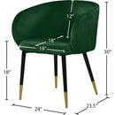 Meridian Louise Green Velvet Dining Chair IMAGE 7
